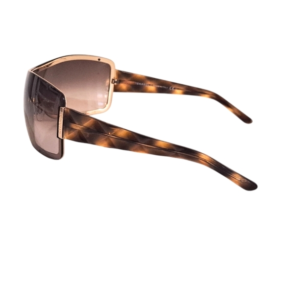 CHANEL 4126 C125/13 Sunglasses Shield Gold Tortoise Women - Picture 6 of 13